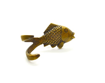 Fish brass coat hook