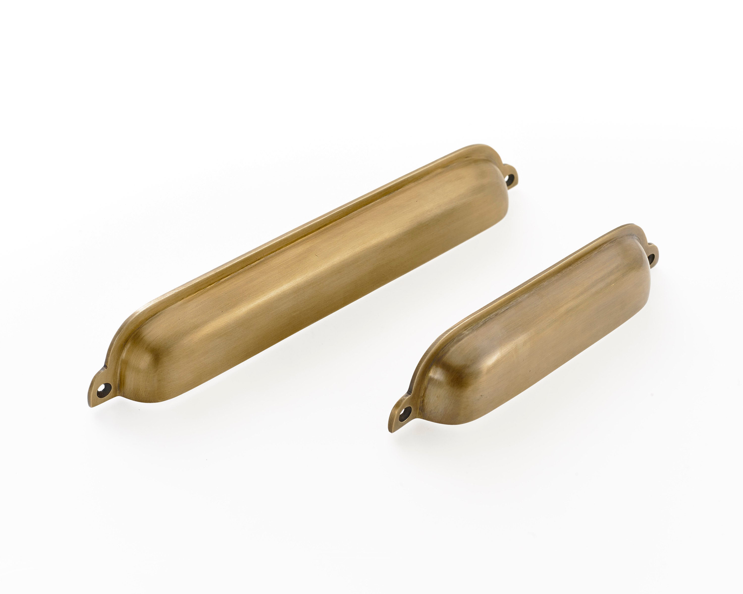 Drawer cup handles. Front fixing solid brass drawer pulls. Perfect for kitchen cabinets and furniture handles. Shipped worldwide