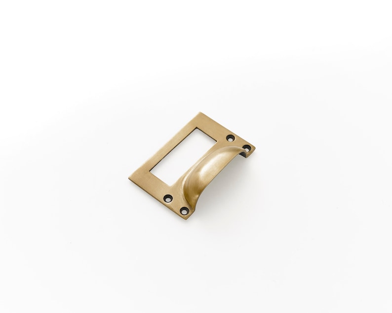 Label handles brass Vintage cabinet handle Filing cabinet handle Brass vintage Office draw. Draw organiser