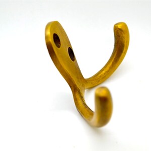 Solid brass wall hooks. Ideal for small spaces to hang coats, clothes and towels. Supplied with fixings. Great bathroom decor hooks image 4