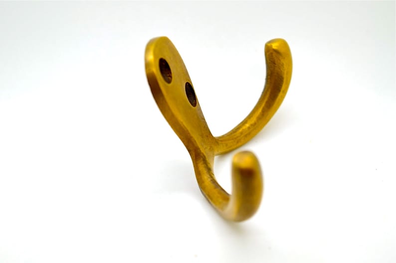 Solid brass wall hooks. Ideal for small spaces to hang coats, clothes and towels. Supplied with fixings. Great bathroom decor hooks image 4