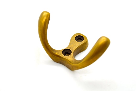 brass wall hook. Cabin bathroom hook. clothes coat peg. Coat hook wall. Brass vintage old. Antique brass gifts. hook peg hanger