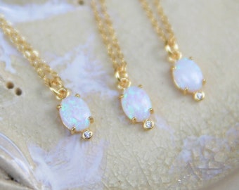 Gold Opal Necklace