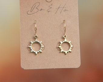 Minimalist Gold Sun Earrings