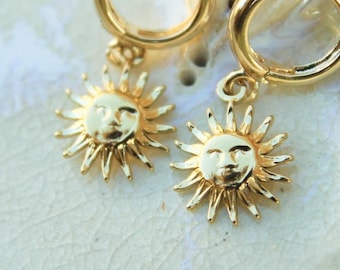 Gold Sun Earrings