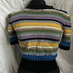 1940s striped short sleeved sweater