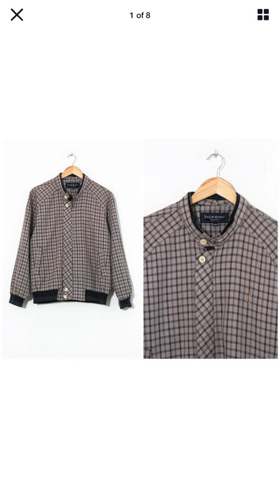 90s Vintage Men YVES SAINT LAURENT Bomber Jacket C