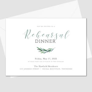 PRINTED Simple But Elegant Rehearsal Dinner Invitation