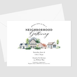 PRINTED Neighborhood Get Together Invitation