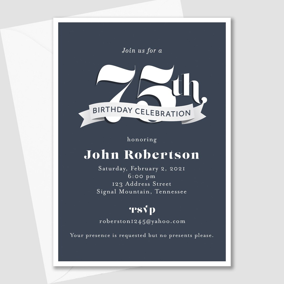 PRINTED Classic Milestone Birthday Invitation - Etsy