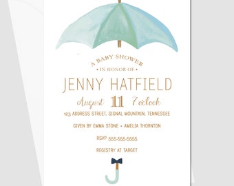 PRINTED Umbrella of Love Baby Shower Invitation