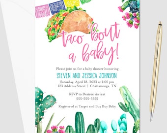 PRINTED Taco 'Bout a Baby Shower Invitation