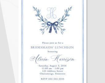 PRINTED Bridesmaids' Luncheon Laurel Tied with a Bow