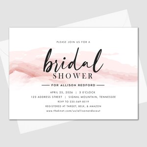 PRINTED Streak of Love Bridal Shower Invitation