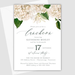 PRINTED Falling for Hydrangea Bridal Shower Invitation