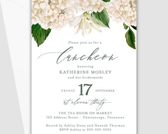 PRINTED Falling for Hydrangea Bridal Shower Invitation