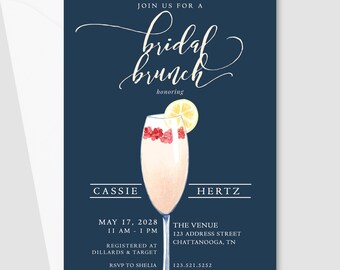 PRINTED Bubbly Bride Bridal Shower Invitation