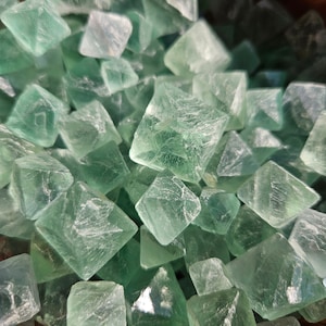 Lot of 12 All Natural Green Fluorite Octahedrons
