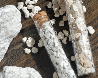 Howlite | Magnesite | Raw and Polished Chip Glass Tube Set of 2