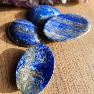 Lapis Lazuli with Pyrite Worry Stone | Large Dome Back
