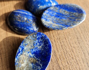 Lapis Lazuli with Pyrite Worry Stone | Large Dome Back
