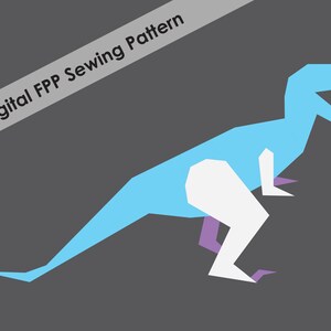 Velociraptor Foundation Paper Piecing Pattern, FPP Pattern, Quilt Pattern, Dinosaur Quilt