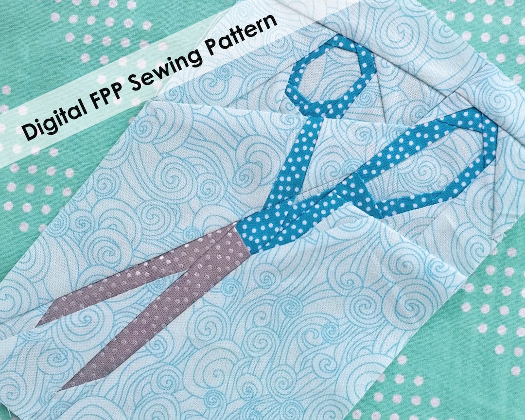 Scissors Foundation Paper Pieced Sewing Pattern, FPP Pattern ...