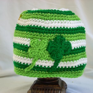 Child Striped St. Patrick&#39;s Day Four Leaf Clover Hat, Matching Fashion Accessories - Seasonal