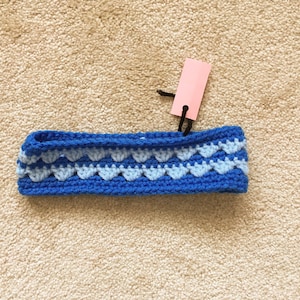 Toddler Blue Crochet Headband image 1