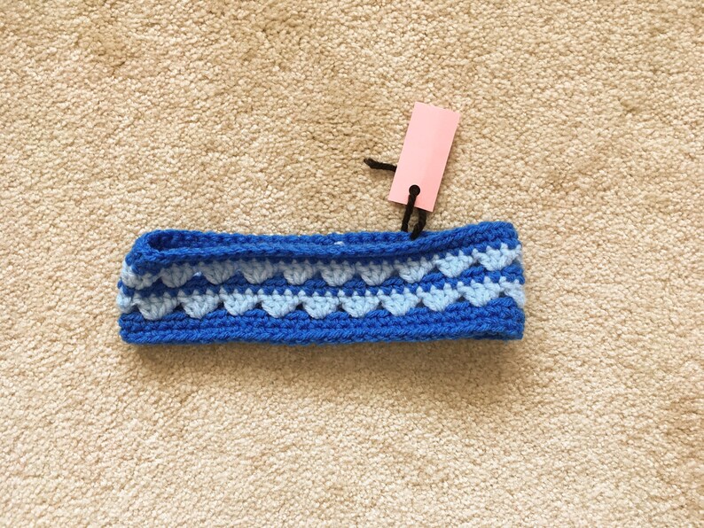 Toddler Blue Crochet Headband image 1