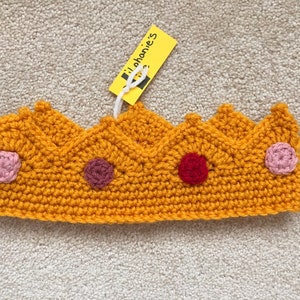 Gold Princess Crochet Crown, Girl&#39;s Costume Headband