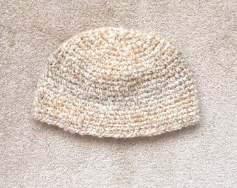 Teen Beige Fuzzy Winter Hat