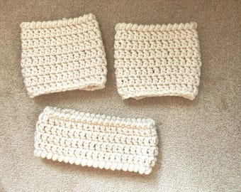Boot Cuffs and Headband Matching Set, Extra Thick Warm Winter Fashion Accessories