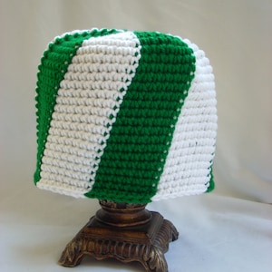 Christmas Candy Cane Winter Crochet Hat, Green Peppermint Swirl Stick Hat, Team Spirit Beanie - Seasonal