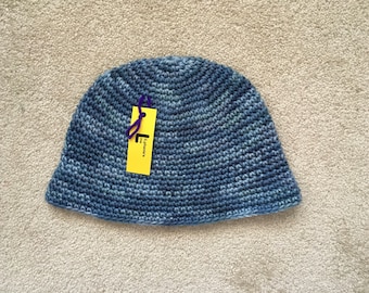 Blue Winter Bell Cloche Crochet Hat