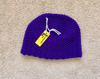 Teenage Girl's Purple Hat, Young Adult Crochet Beanie