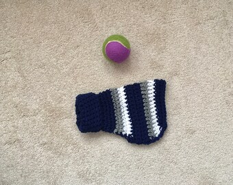 Tiny Dog Clothes Sports Team Colors; Pet School Spirit; Navy Blue, Gray and White