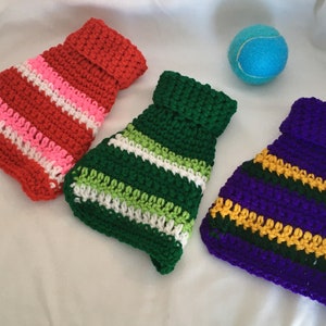 Tiny Dog Clothes Holiday Striped Bundle Set: Valentine's Day, St. Patrick's Day, Mardi Gras, New Pet Mom Gift Seasonal image 1