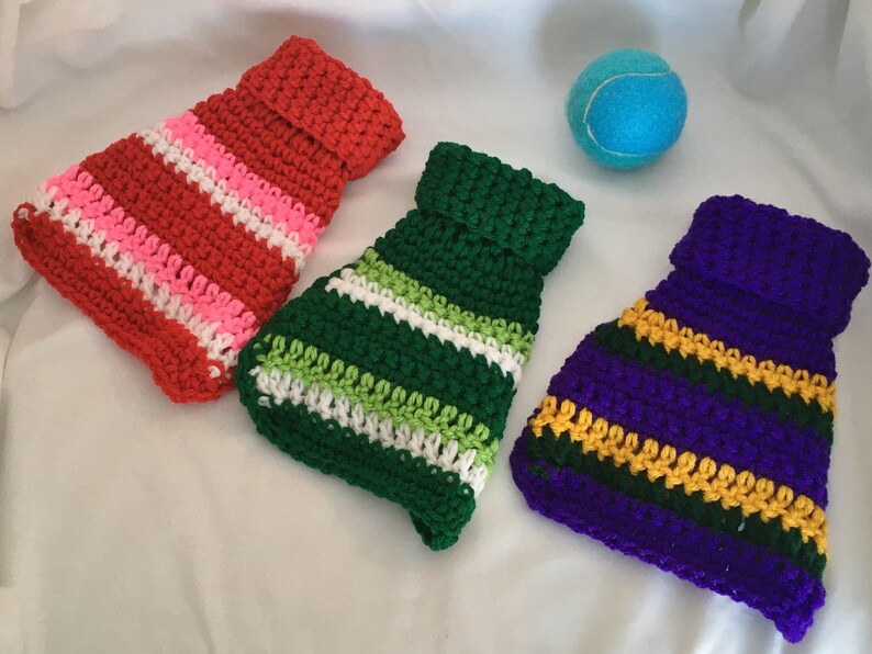 Tiny Dog Clothes Holiday Striped Bundle Set: Valentine's Day, St. Patrick's Day, Mardi Gras, New Pet Mom Gift Seasonal image 1