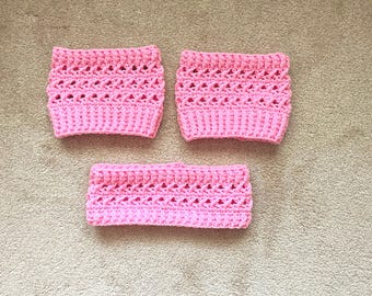 Boot Cuffs and Headband Matching Set
