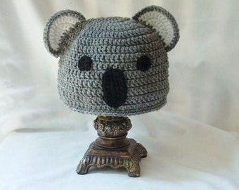 Crochet Koala Bear Animal Costume Hat, Fun Knit Winter Beanie, LiLphanie's Line