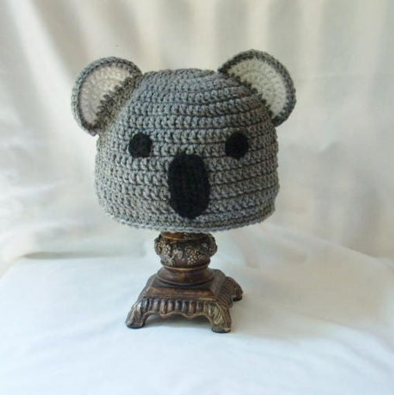 Crochet Koala Bear Animal Costume Hat, Fun Knit Winter Beanie, LiLphanie's Line