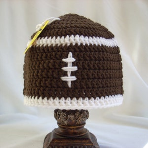 Football Crochet Sports Hat, Boy&#39;s Winter Knit Beanie, Father&#39;s Day Gift