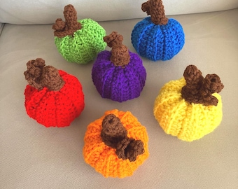 Bright Rainbow Stuffed Pumpkin Set