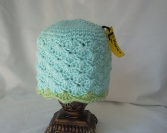Toddler Spring Crochet Hat, Light Blue Boy Winter Knit Beanie