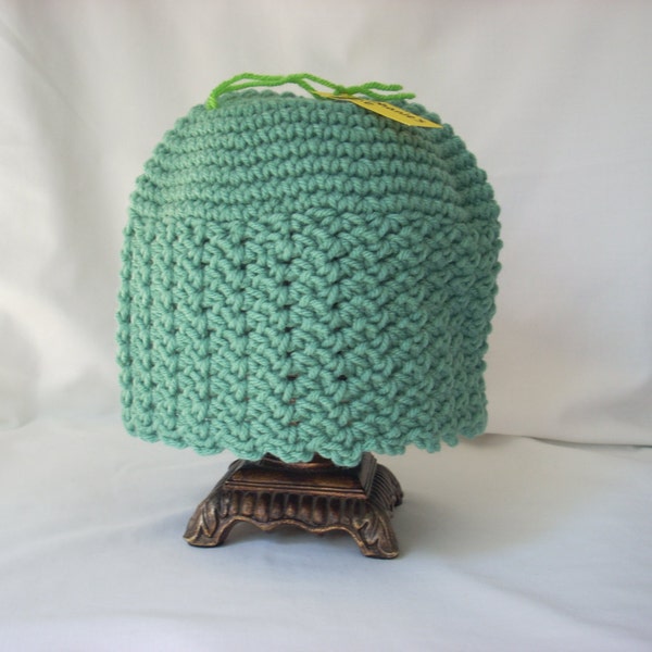 Teenage Girl's Blue-Green Hat, Young Adult Crochet Beanie