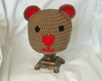 Love Bear Heart Crochet Animal Valentine's Day Costume Hat, Matching Family Hats - Seasonal