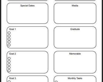 Month Overview Planner Printable for Projects and Memory Keeping