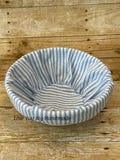 Linen Banneton Basket Liner, Linen Bowl Liner, Linen Bread Proofing Basket Liner, Artisan Bread Liner, Blue & White Stripe Print