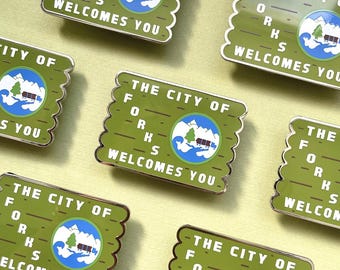 Welcome to Forks Washington Enamel Pin